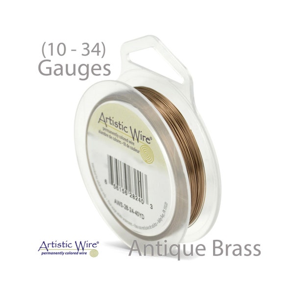 Antique Brass Artistic Wire - Tarnish Resistant Wire - 16, 18, 20, 22, 24, 26, 28, 30, 32, 34 Gauge Wire