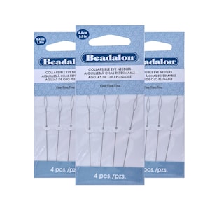 Beadalon Beading Needles, 2.5in Fine Collapsible Eye Needles (4 Pack)