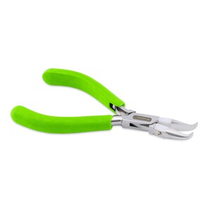 May include: Green handled pliers with a silver finish and a small white label that says "Precision" on the handle.