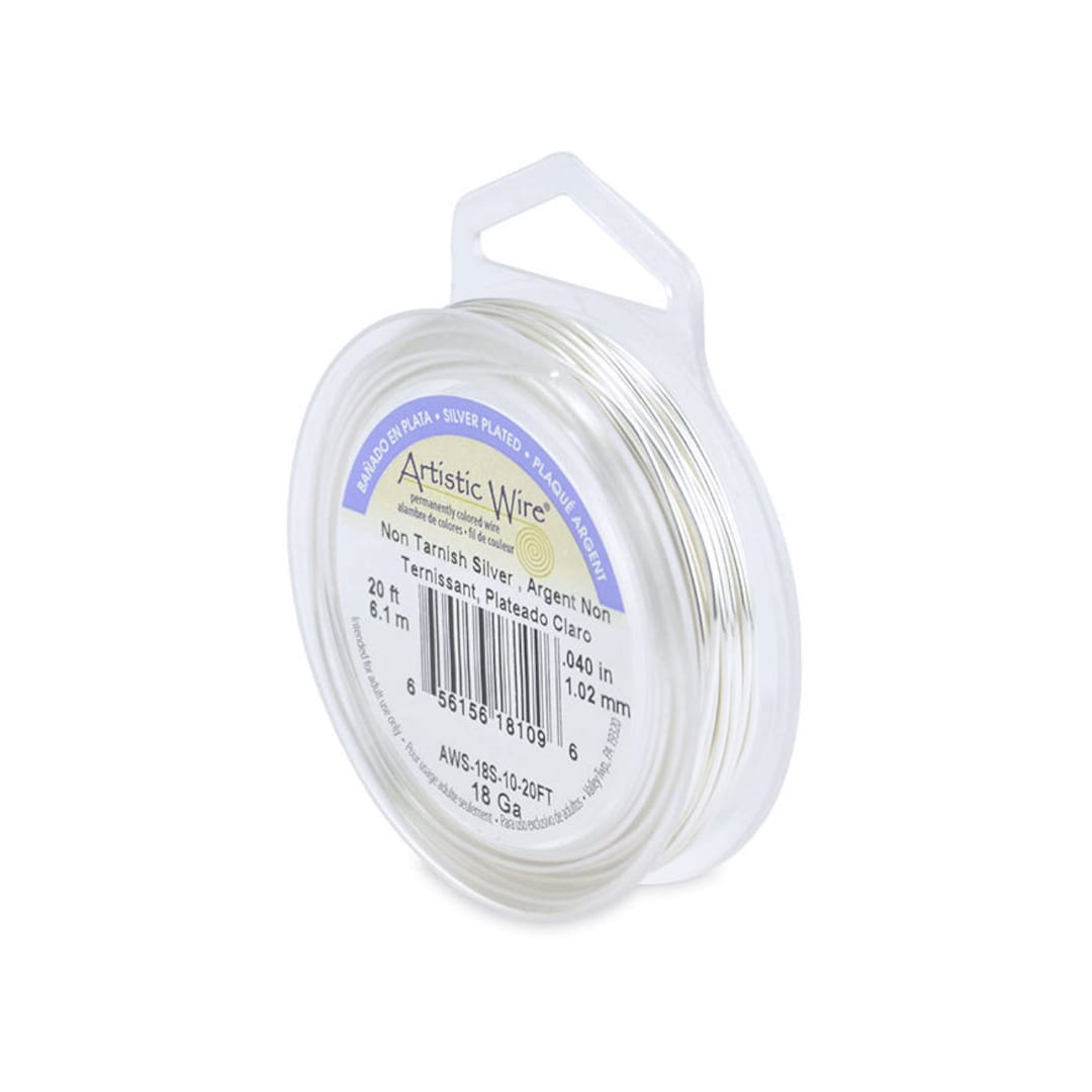 Beadsmith Wire Elements – Twisted Silver Plated Non-tarnish Craft Wire