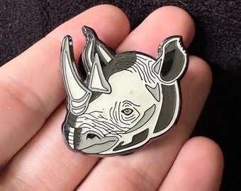 White Rhino Hat Pin