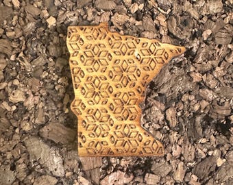 Wooden Minnesota Hat Pin