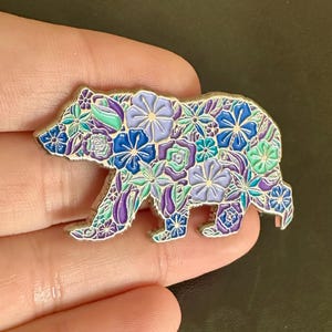 Flower Bear Hat Pin