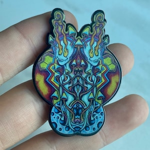 Psychedelic Aliens Hat Pin