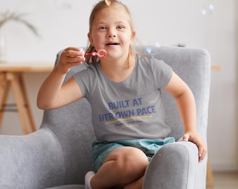 Built At Her Own Pace Toddler Tee | DS Awareness Girls Shirt