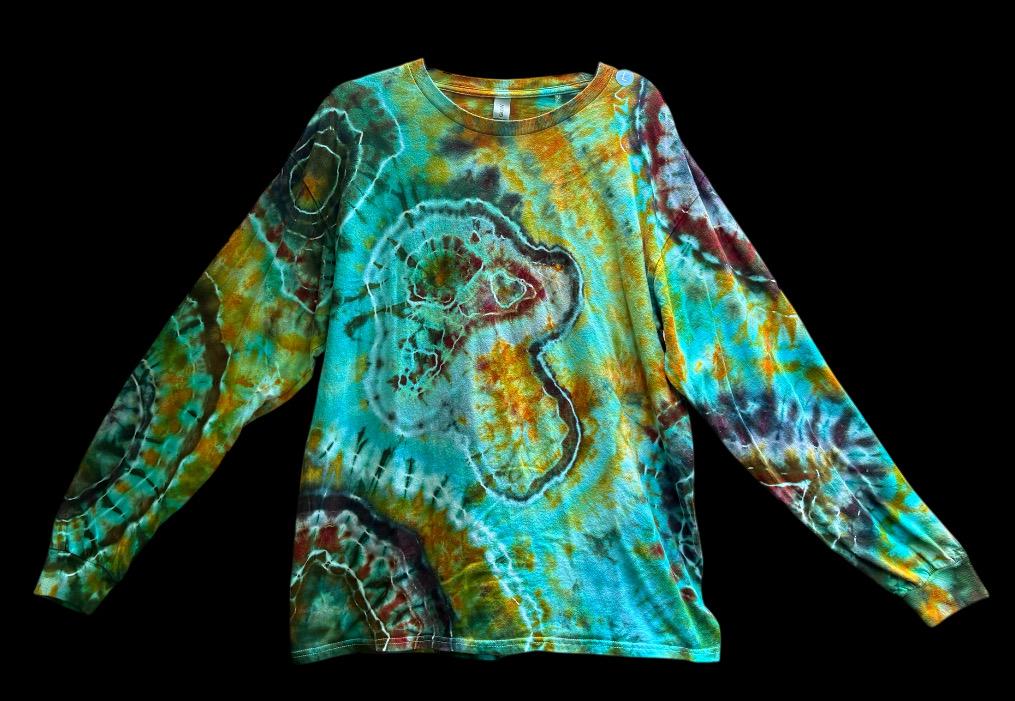 [ LMC ]★TIE DYE MUSHROOM LONG SLV TEE vintage LIQUID BLUE MUSHROOM SPACE 2-SIDED TIE-DYE T-Shirt