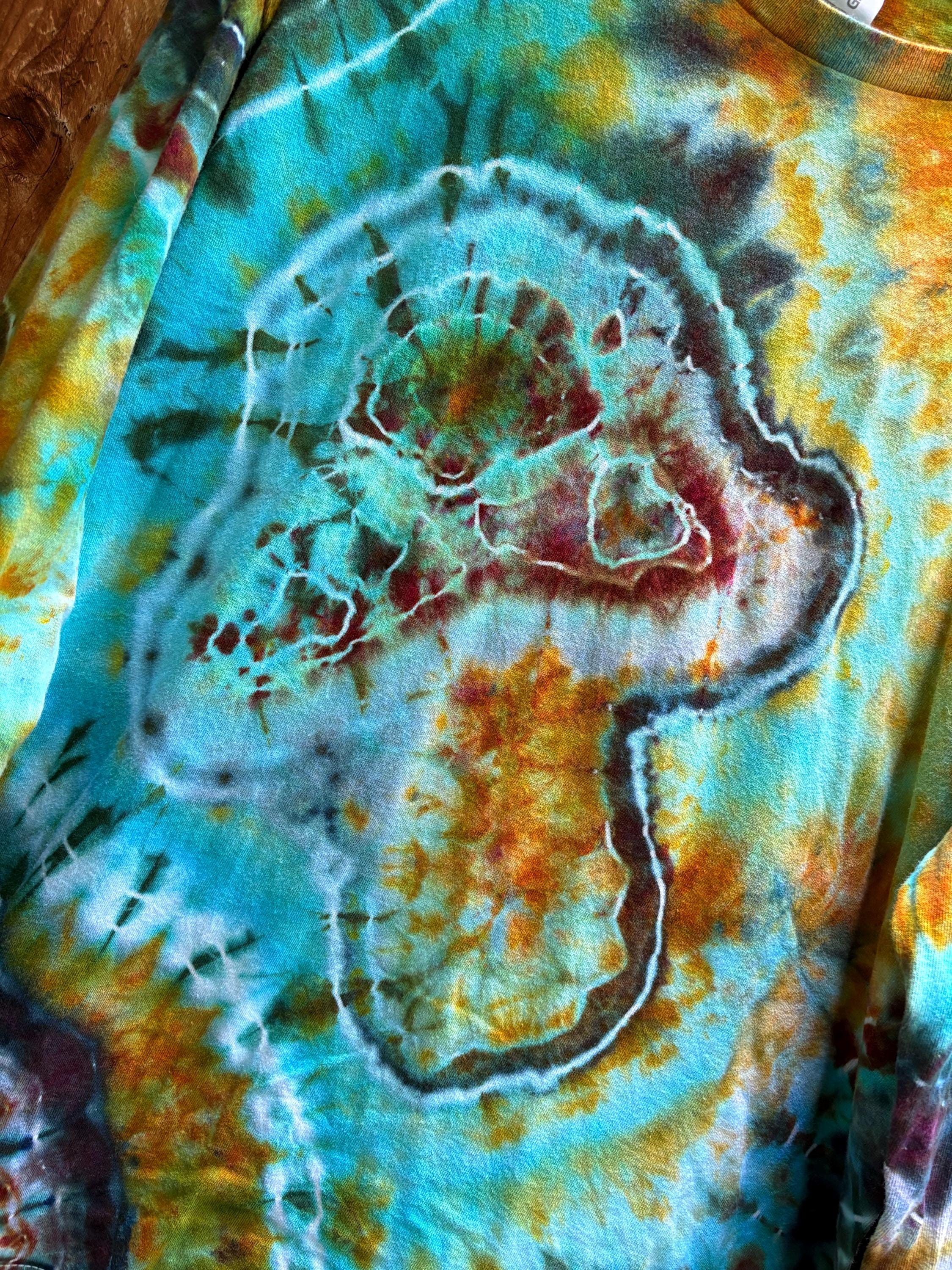 [ LMC ]★TIE DYE MUSHROOM LONG SLV TEE vintage LIQUID BLUE MUSHROOM SPACE 2-SIDED TIE-DYE T-Shirt