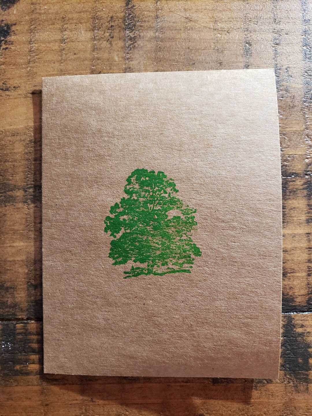 Greeting Card Tree Kraft Paper Card Etsy