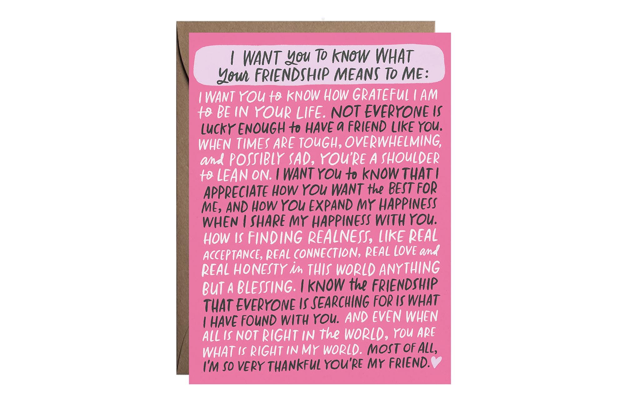 I Want You to Know What Your Friendship Means to Me - Etsy