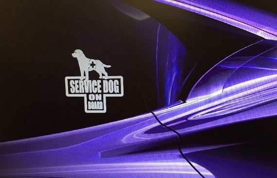 Service Dog on Board- Service Dog Decals Light Grey-