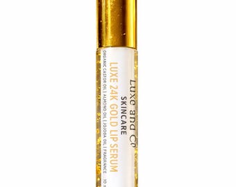 24K Gold Lip Serum, Hydrating Lip Oil, Luxe Skincare