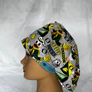 Cute Women’s Scrub Cap Go Ducks! Oregon Ducks Pixie Surgical Scrub Hat, Surgical Scrub Cap by Bbhandmadeboutique