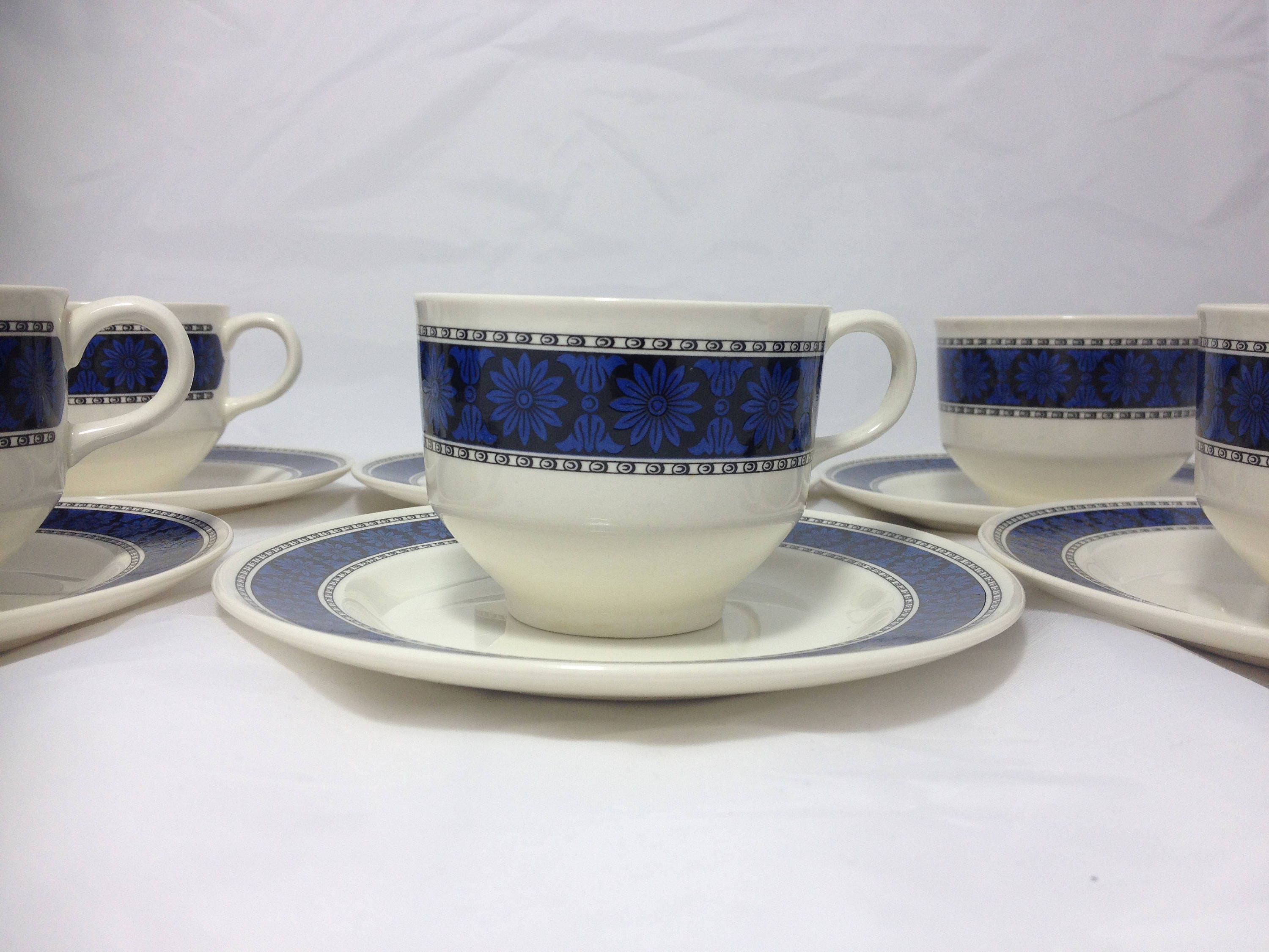 Wedgwood China Tea Cup Set Wedgwood Argosy Blue Tea Cup Set Etsy