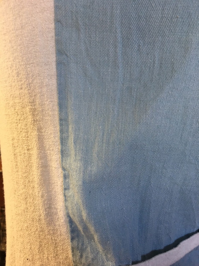 1950/'s Vintage Kaynee Regatta Cotton Yarn Top Blouse Blue White Terry Cloth