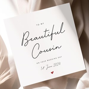 To My Beautiful Cousin On Your Wedding Day, My Wedding Day, Wedding Day Card, Personalised Wedding Card, To Cousin On Wedding Day