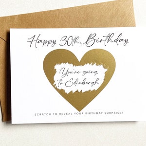 Scratch Reveal Birthday Card, 30th Birthday Card, Scratch To Reveal Your Birthday Surprise,