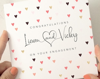 Personalised Engagement Card, Congratulations On Your Engagement, Engagement Gift For Friends