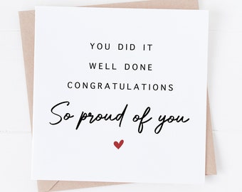 Proud Of You Card Etsy Uk