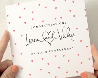 Personalised Engagement Card, Congratulations On Your Engagement, Engagement Gift For Friends