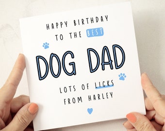Dog Dad Birthday Card, Personalised Birthday Card From the Dog, Worlds ...