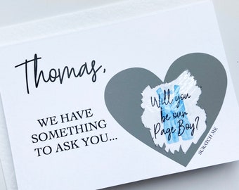 Personalised Page Boy Proposal Card, Scratch Reveal Card, Will You Be Our Page Boy, Wedding Card