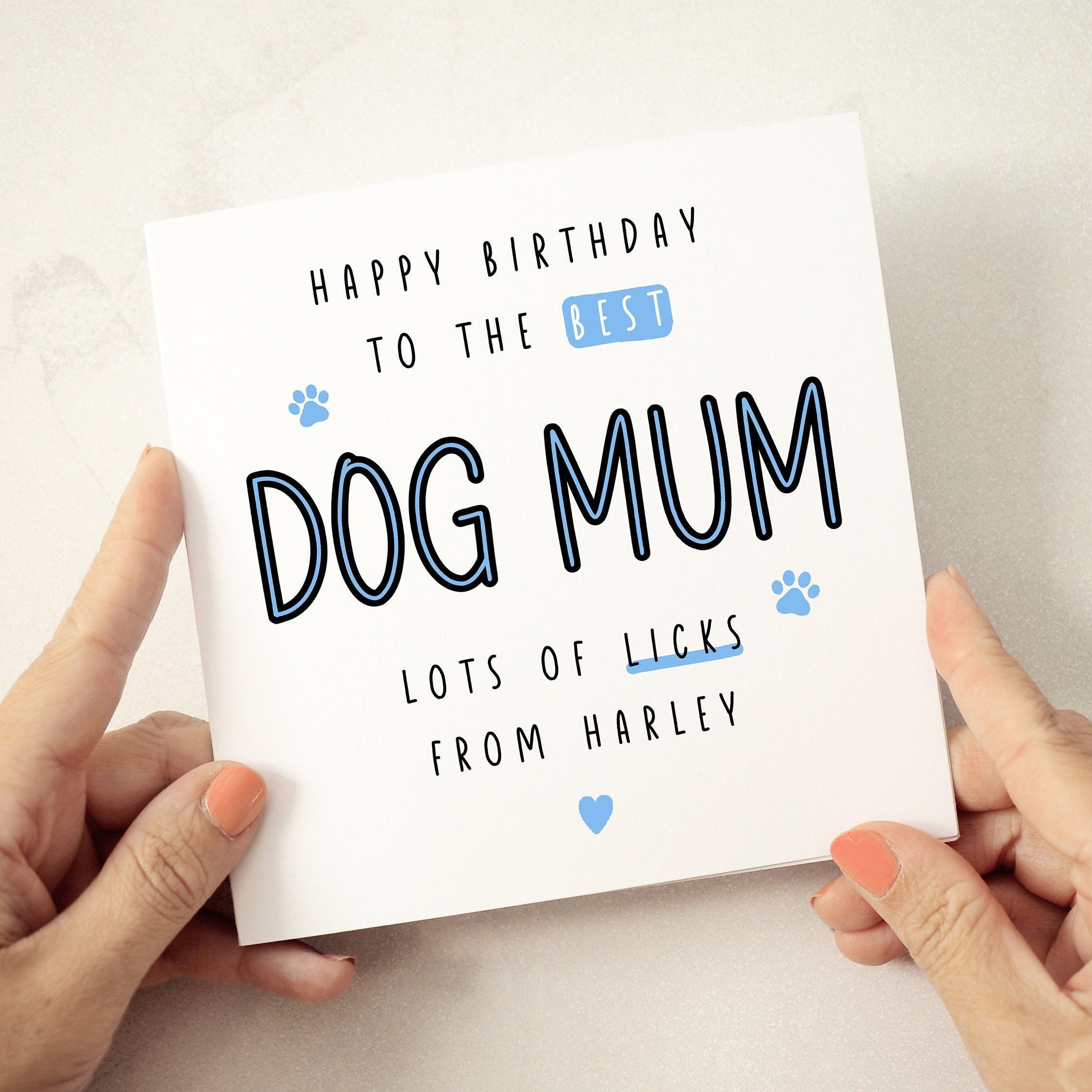 Happy Birthday to the Best Dog Mum, Personalised Dog Mum Birthday, Dog ...