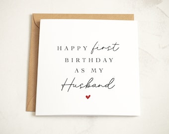 Happy First Birthday As My Husband, Happy Birthday To My Husband, Birthday Card For Husband, For Husband, For Him, First Birthday As Husband