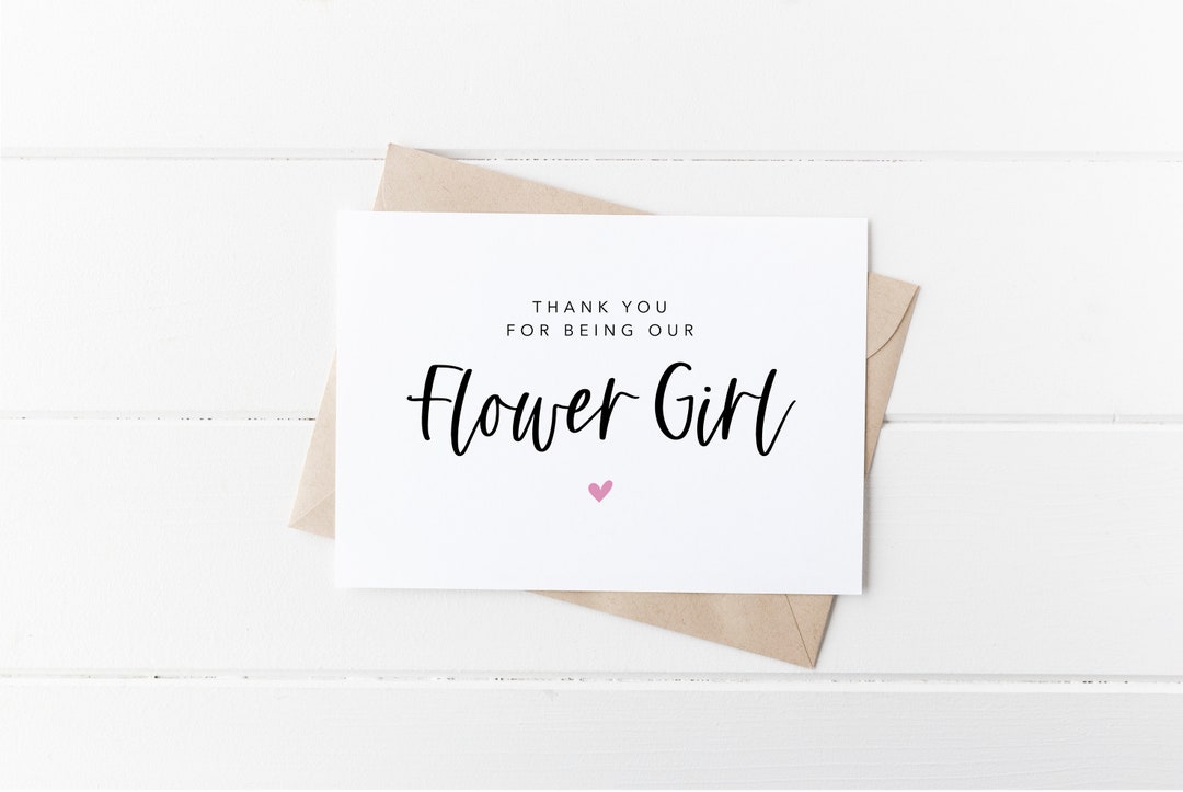 Thank You for Being Our Flower Girl, Card for Flower Girl, Thank You