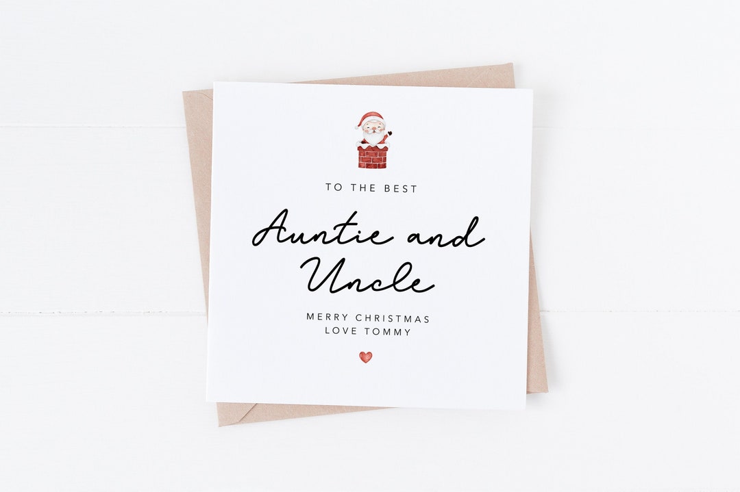 Auntie and Uncle Christmas Card Personalised Christmas Card Etsy UK