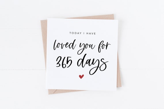 Today I Have Loved You For 365 Days Anniversary Card For Etsy Uk Today I Have Loved You For 365 Days Anniversary Card For Etsy Uk
