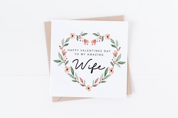 Floral Heart Design Wife Valentine's Day Card - Occasion Cards - View #7