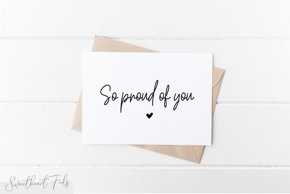 So Proud Of You Card Proud Of You Card New Job Card Etsy