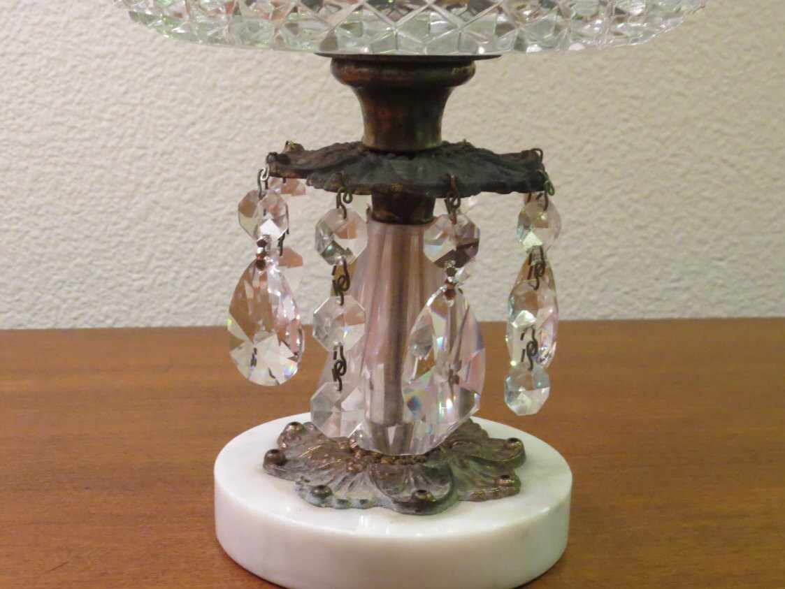 Lead Crystal Chandelier Glass Pedestal Fruit Bowl Compote