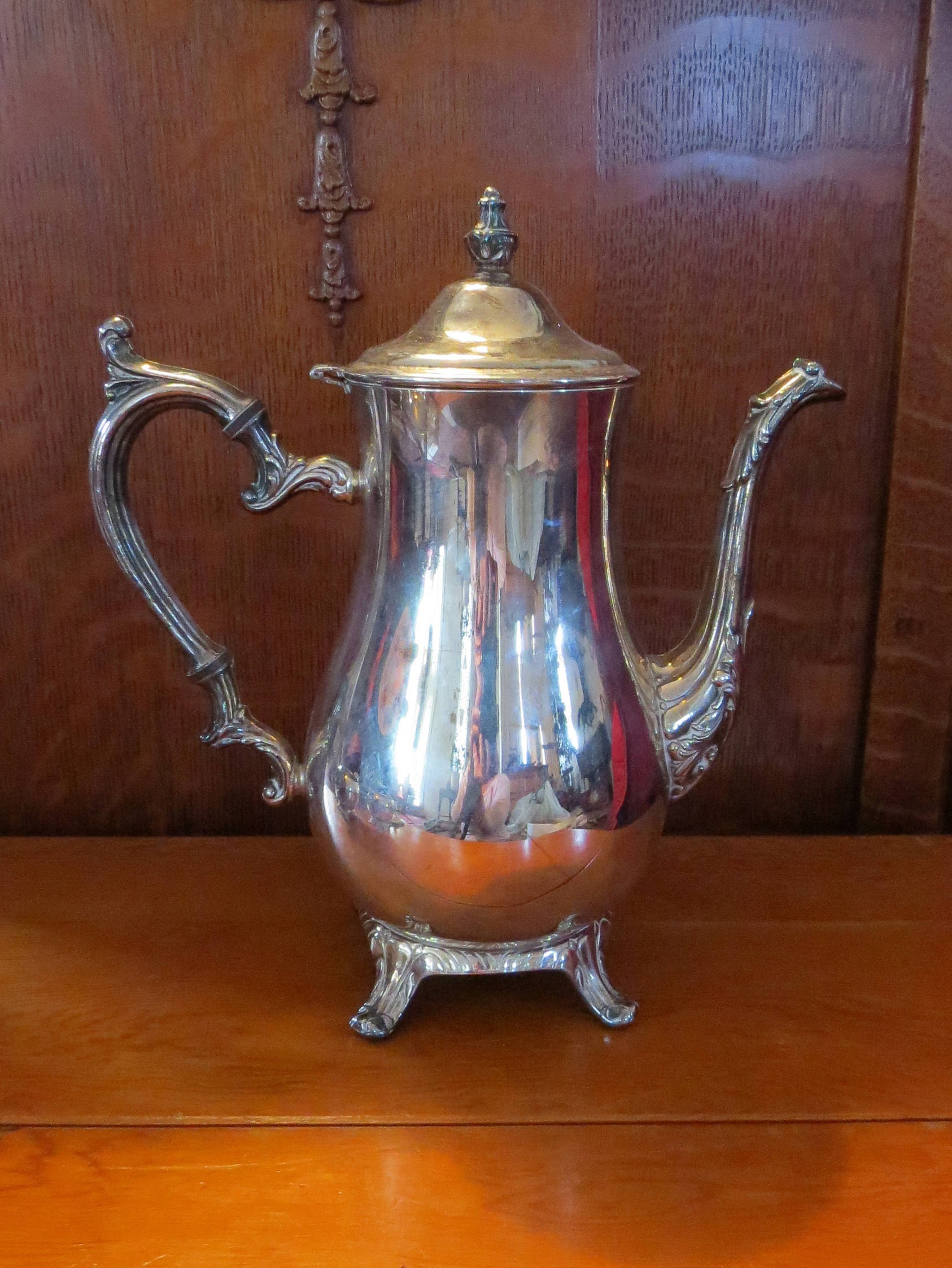 Wm W.M. Rogers &amp; Sons #800 Silver Plated Silverplate 3 Piece Coffee Pot