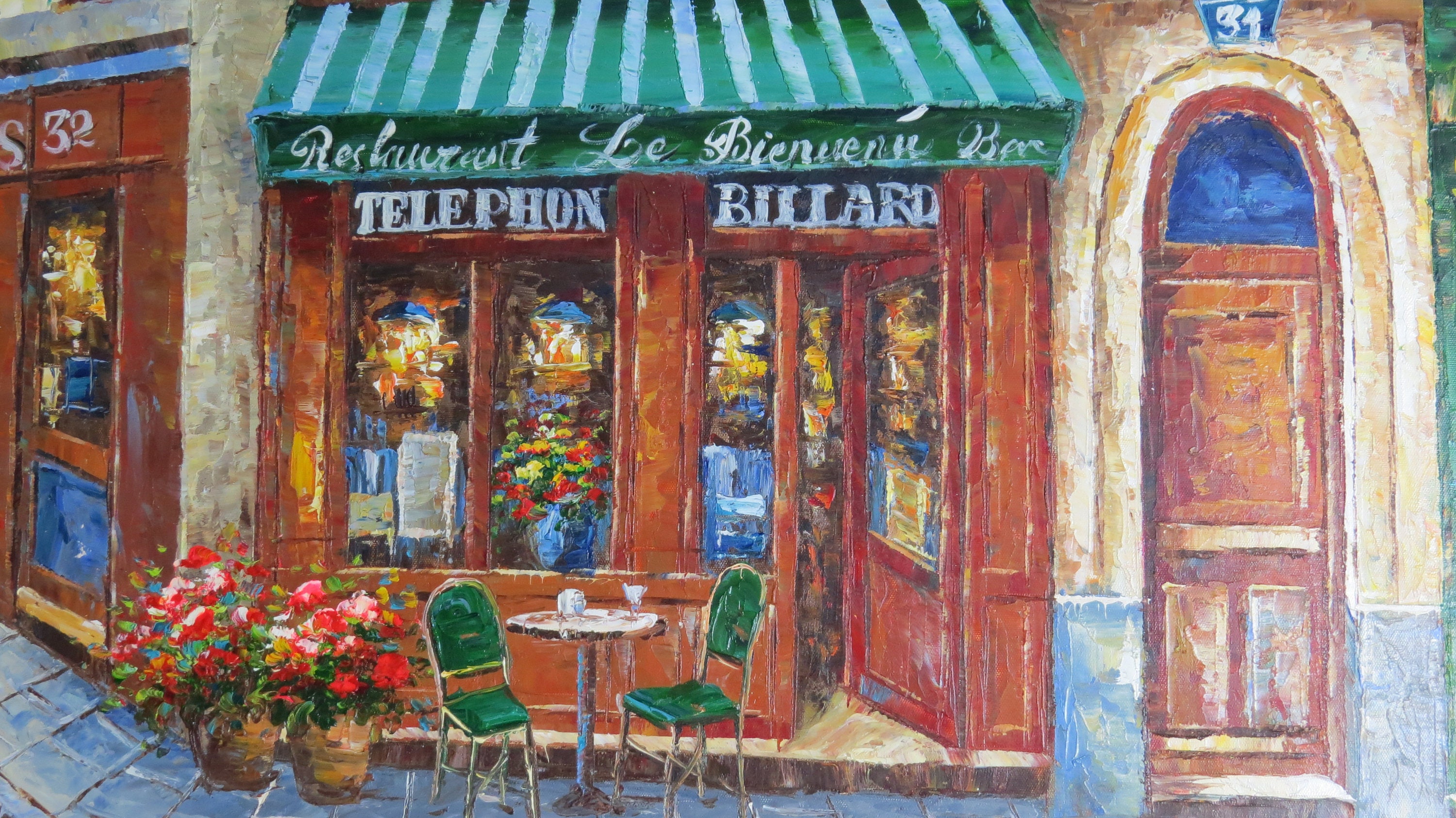 Original French Impressionist Paris Montmarte Street City Cafe Scene ...
