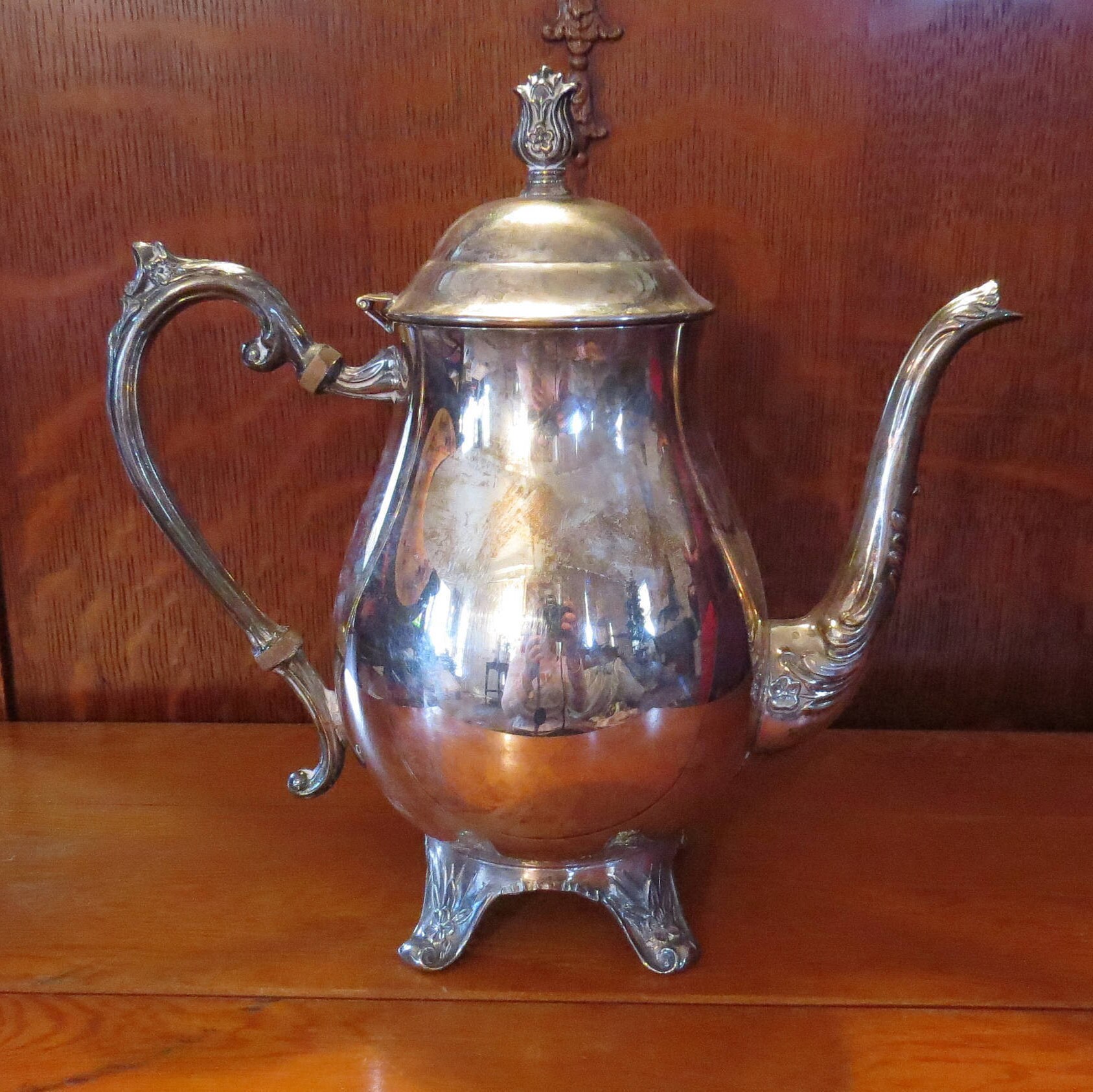 Antique FB F.B. Rogers Silverplate Silver Plated Teapot Coffee Pot