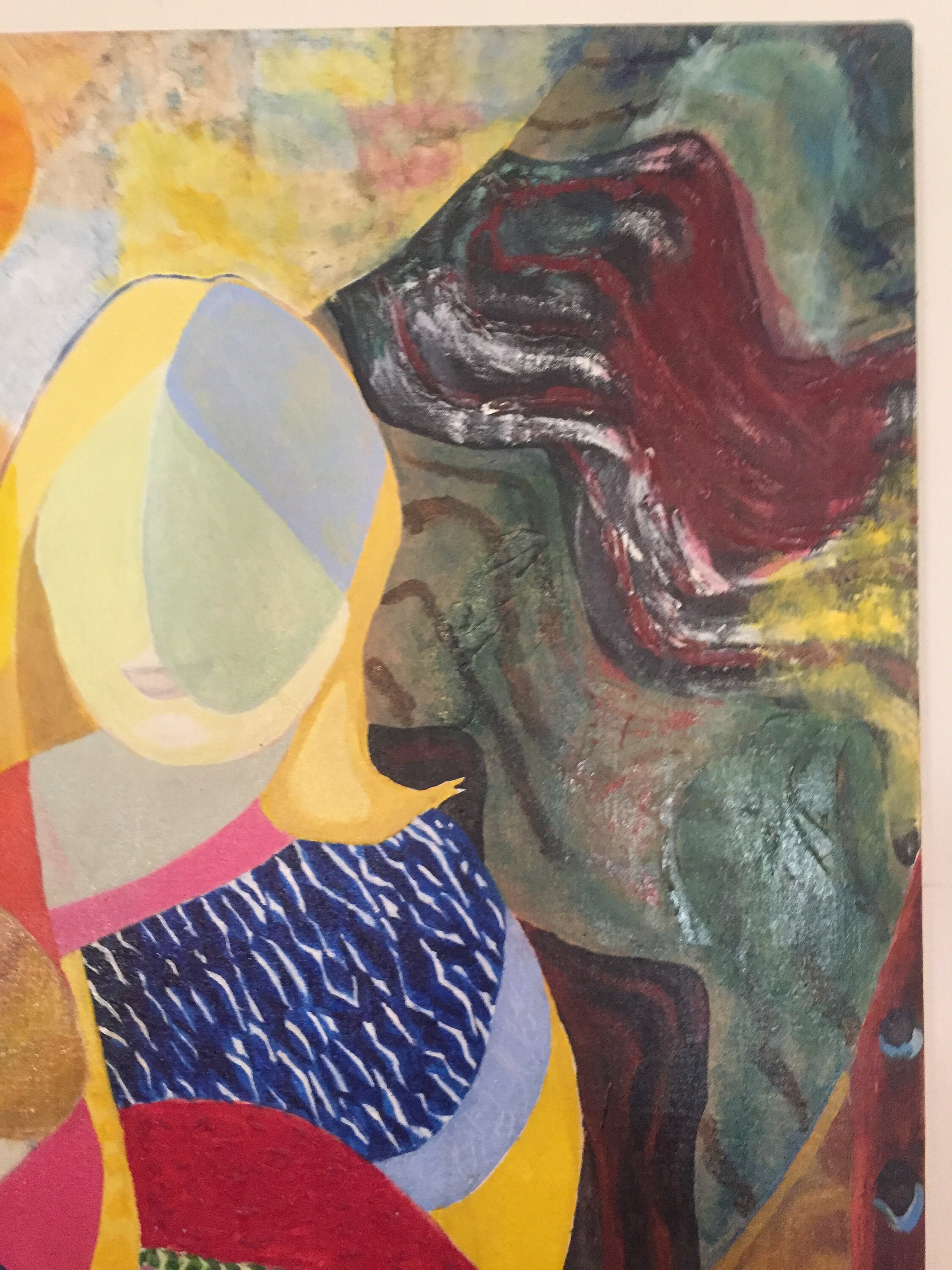 Abstract OIl Painting Journey Mother and Child by Artist Richard Hollander