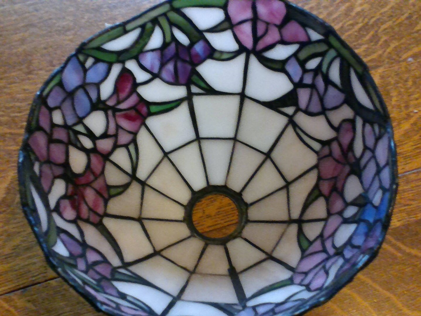 Dale Tiffany Floral Iris Purple Pink Flower Stain Glass Replacement