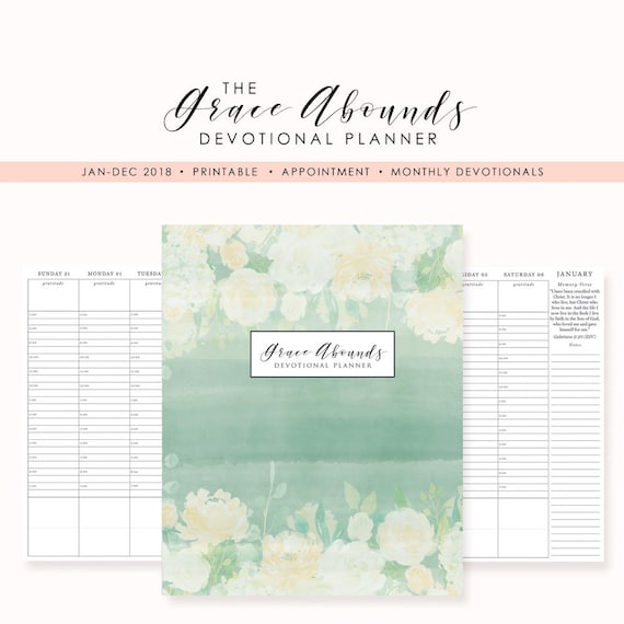2018 printable planner appointment planner christian etsy