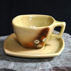 2 cups and saucers Céramique de Beauce "Astral" by Philippe Lambert