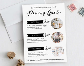 rose gold price list template instant download editable etsy