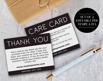 printable etsy shop thank you cards instant download online etsy