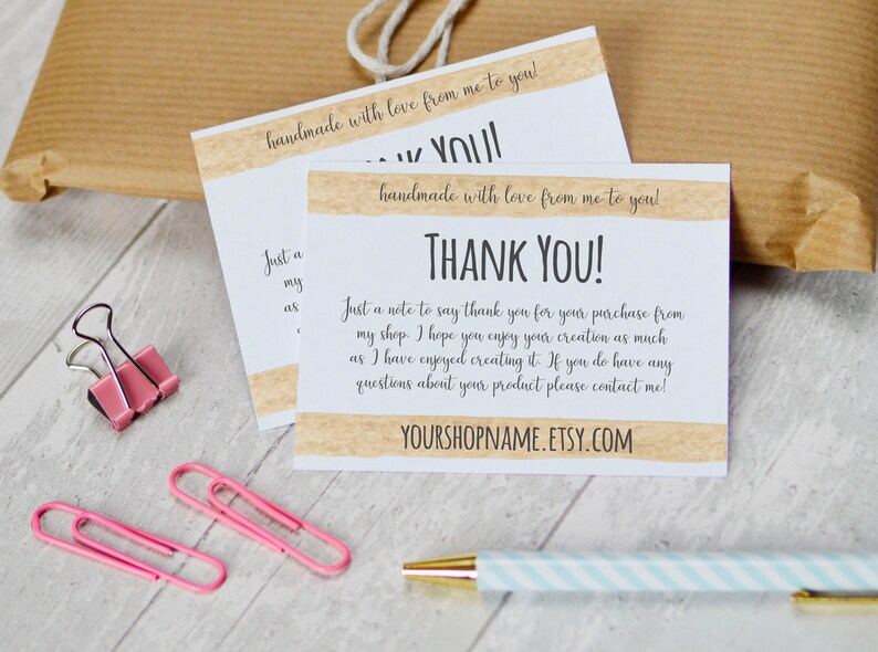 Etsy Shop Thank You Cards INSTANT DOWNLOAD Etsy Sellers Etsy