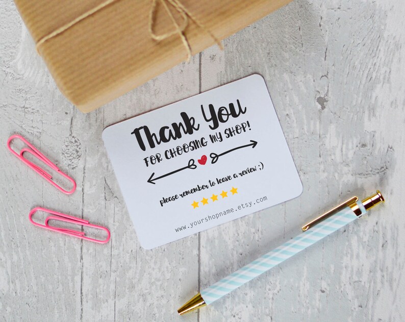 Etsy Shop Thank You Cards INSTANT DOWNLOAD Etsy Sellers Etsy