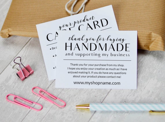 editable thank you cards and care cards templates set of 2