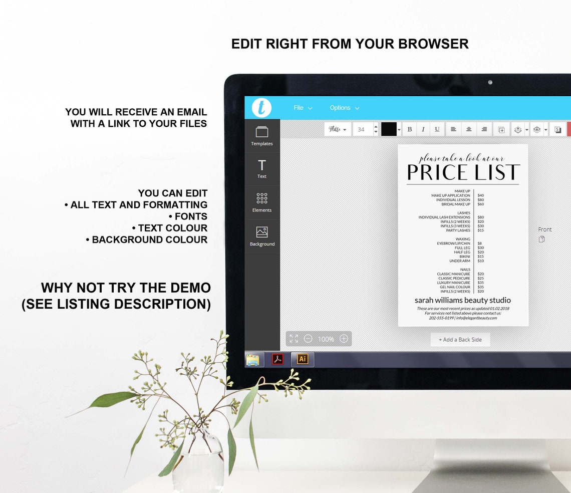 Editable Price List Template INSTANT DOWNLOAD Printable Etsy Editable Price List Template INSTANT DOWNLOAD Printable Etsy