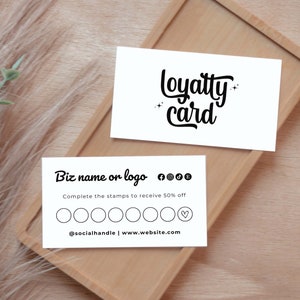 Retro Business Loyalty Card, Editable Loyalty Card Template, Business Branding. Product Reward Card, Editable Thank You Card EMC0004