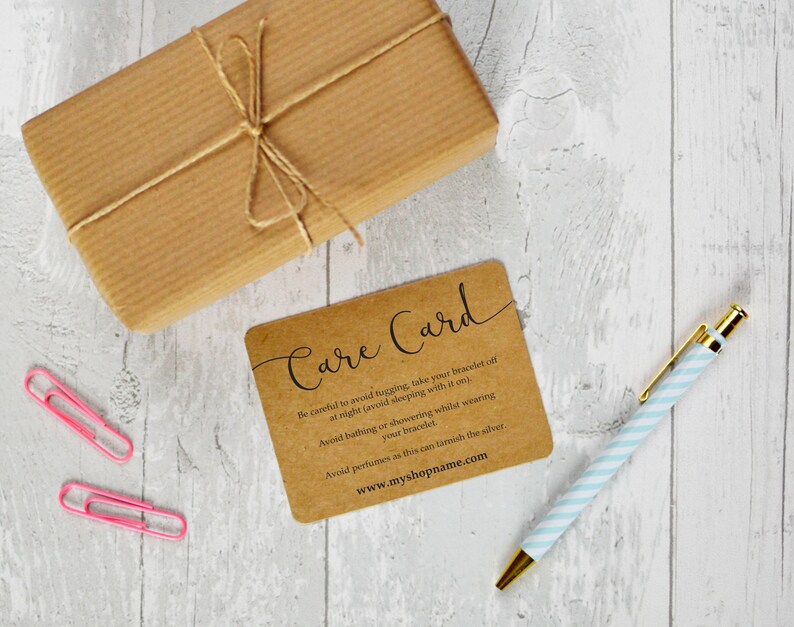 Etsy Shop Jewelry Care Cards INSTANT DOWNLOAD Etsy Sellers Etsy