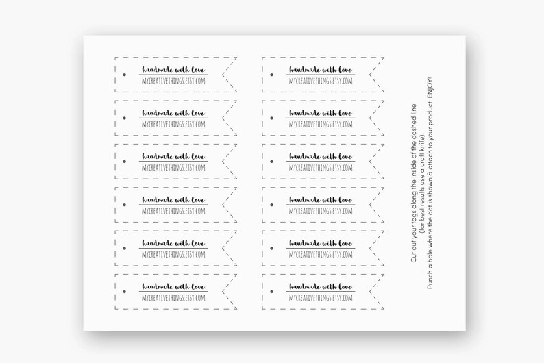 Printable Product Tags INSTANT DOWNLOAD Tag Template Etsy - Etsy