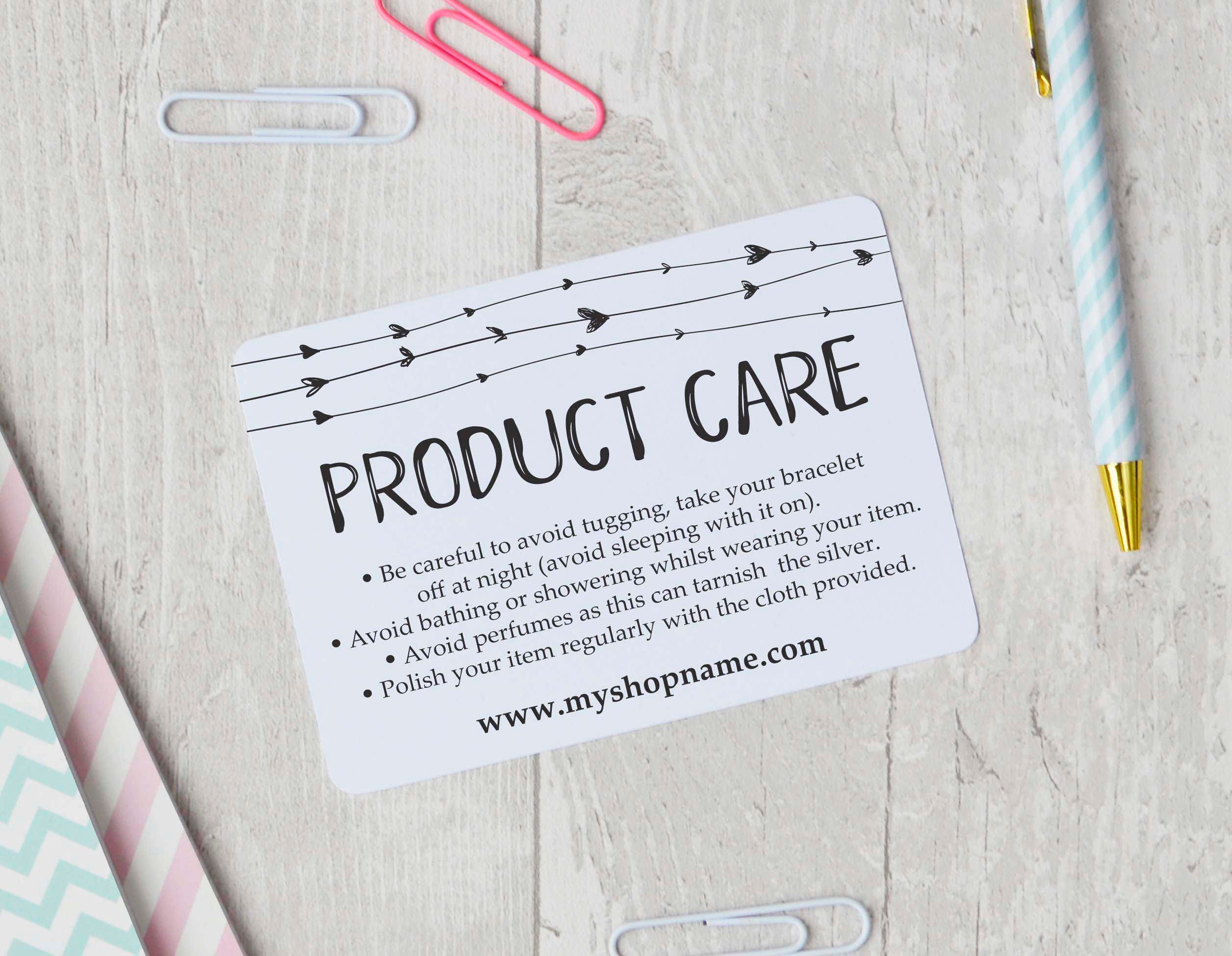Rustic Care Card Template Product Information Card Printable Etsy Singapore